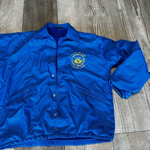 Vintage Windkess faux fur lined winter blue Wiesbaden Germany Army USAF jacket M - Picture 6 of 8